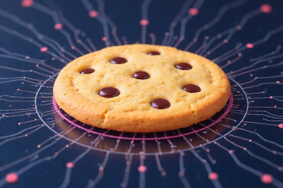 Ilustración de una galleta digital representando las cookies de internet