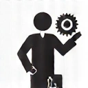 Icono de persona con engranajes para planes personalizados.