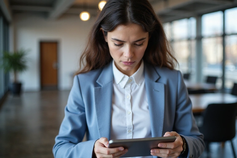 Persona leyendo los términos y condiciones en una tablet